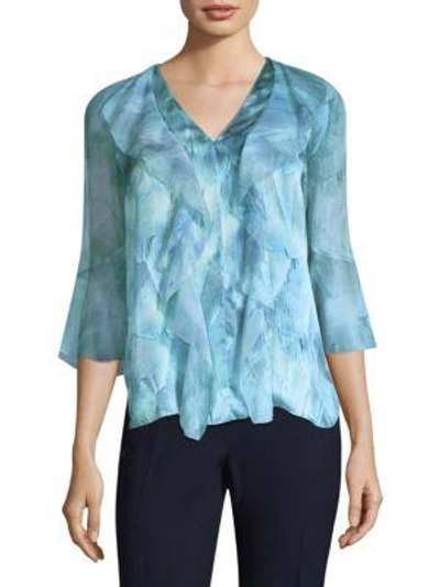 Elie Tahari Faith Silk Ruffle Blouse - 100% Exclusive In Stratus