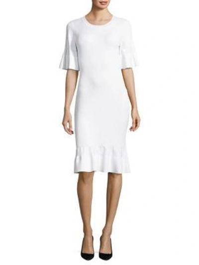 Michael Michael Kors Textured Bodycon Dress In White