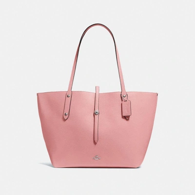 Coach Market Tote In Peony/silver