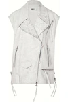 Mm6 Maison Margiela Oversized Cracked-leather Vest In White