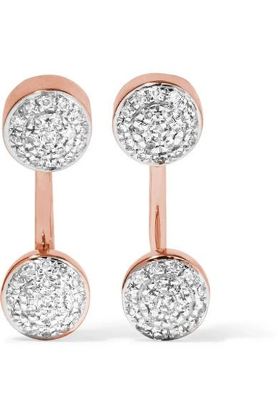 Monica Vinader Fiji Rose Gold Vermeil Diamond Earrings