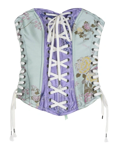 Fenty X Puma Floral-pattern Satin Lacing Corset In Light Green