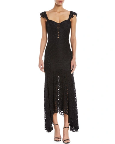 Milly Melissa Stretch Lace Sweetheart Gown In Black