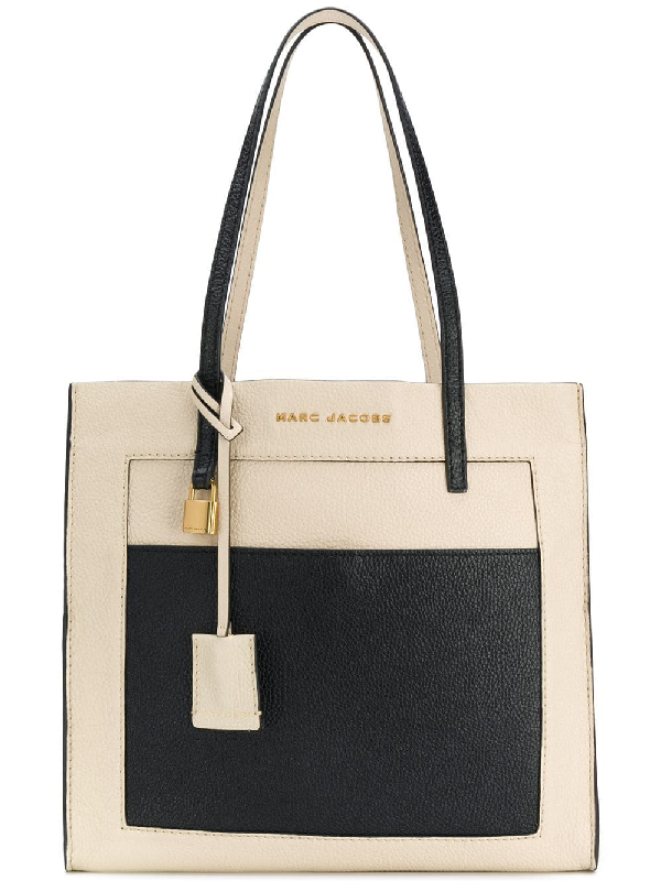 Marc Jacobs The Grind Color Block Leather Tote - White | ModeSens