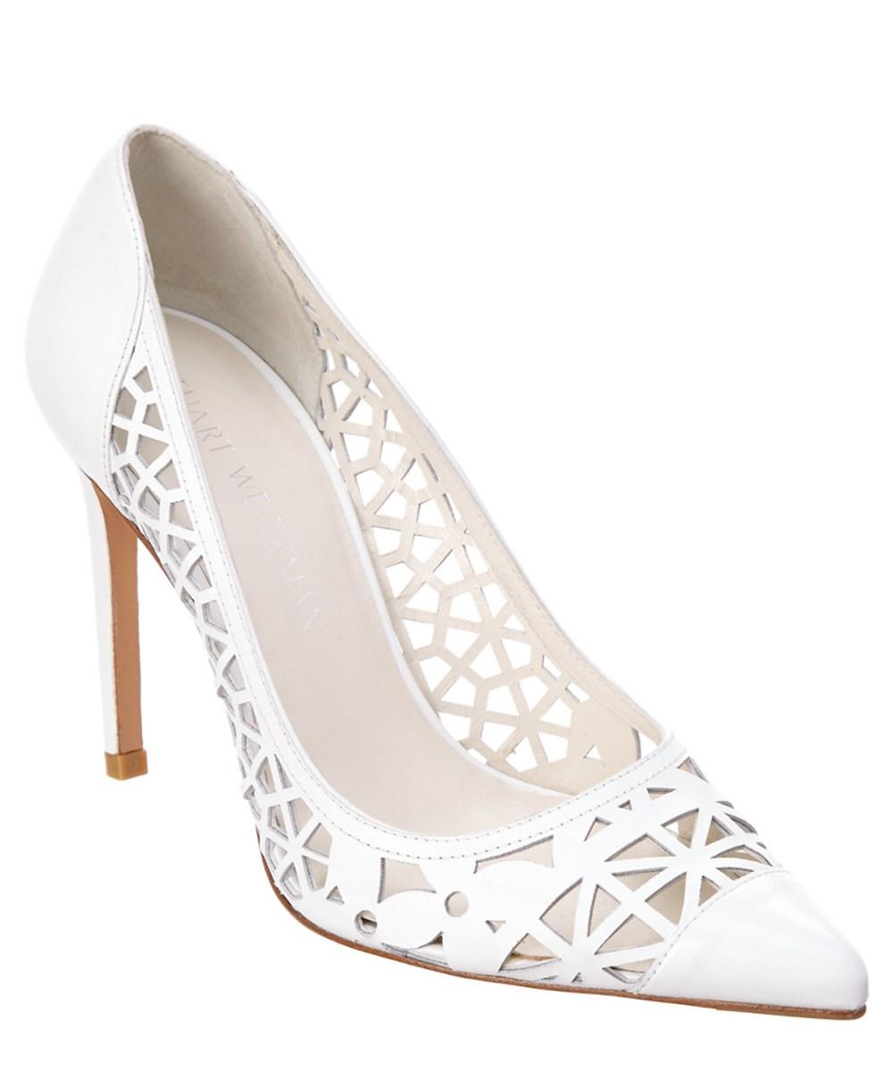 stuart weitzman white pumps