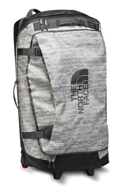 The North Face Rolling Thunder Wheeled Duffel Bag - White In Moonlight Ivory Scratch Print