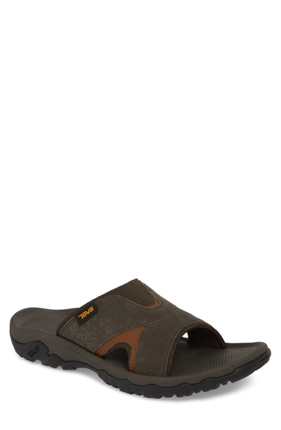Teva Men's Katavi 2 Water-resistant Slide Sandals In Brown Suede