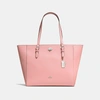Coach Turnlock Tote In Peony/silver