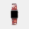 Coach Apple Watch Strap With Tea Rose In Washed Red/black Copper