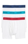 Calvin Klein 3-pack Boxer Briefs In White Seaway/ Blue/ Amaranth