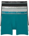 Calvin Klein Men's Comfort Microfiber Boxer Brief 3 Pack In Black/deep Teal/light Grey