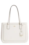 Kate Spade Cameron Street - Lottie Leather Satchel - White In Cement