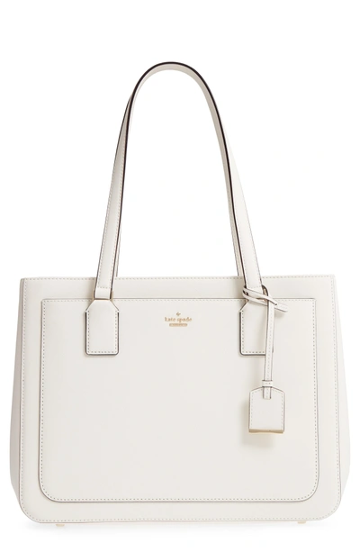 Kate Spade Cameron Street - Lottie Leather Satchel - White In Cement