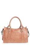 Frye 'melissa' Washed Leather Satchel - Red In Dusty Rose