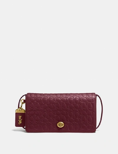 Coach Dinky In Signature Leather - Women's In Ol/bordeaux