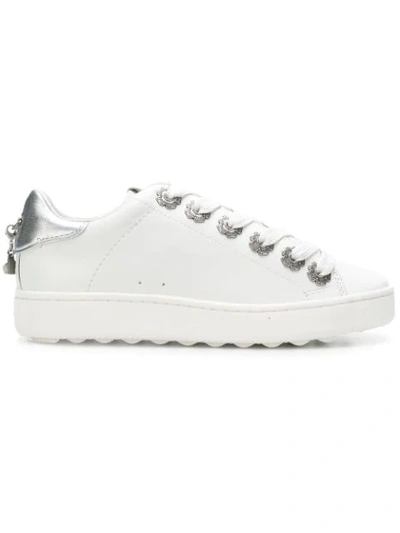 Coach C101 Lowtop-sneaker - Size 5 B In White/silver