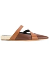 Jw Anderson Point-toe Leather Backless Ballet Flats In Brown