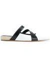 Jw Anderson J.w.anderson Woman Two-tone Leather Slippers White