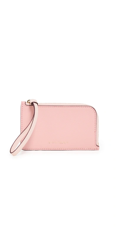 Strathberry Princes Street Leather Wristlet In Caledonian Pink/ Soft Pink