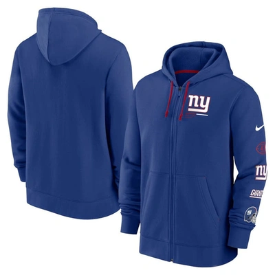 Nike Royal New York Giants Surrey Full-zip Hoodie In Blue