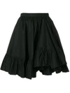 Msgm Frill Hem Full Skirt In Black