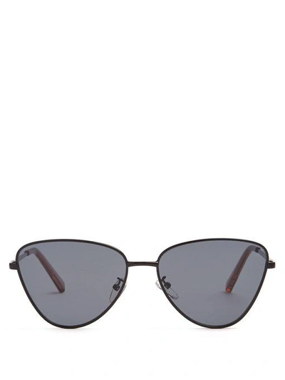 Le Specs Echo 56mm Butterfly Sunglasses - Black