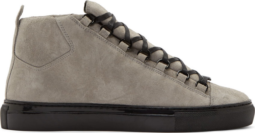 balenciaga grey suede