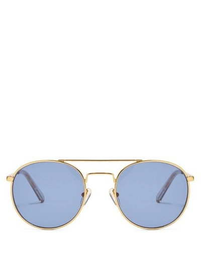 Le Specs - Revolution Round Frame Metal Sunglasses - Womens - Gold |  ModeSens