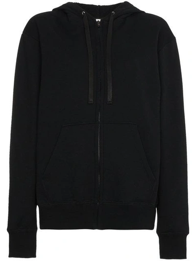 Valentino Logo Patch Hooded Jacket In Black