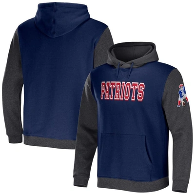 Nfl X Darius Rucker Collection By Fanatics Navy/charcoal New England Patriots Colorblock Pullover Ho