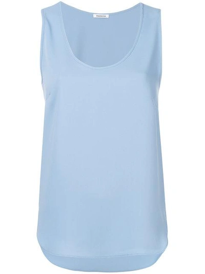 P.a.r.o.s.h Sleeveless Fitted Top In Blue