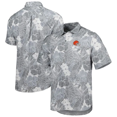Tommy Bahama Gray Cleveland Browns Coconut Point Playa Floral Camp Islandzone Button-up Shirt