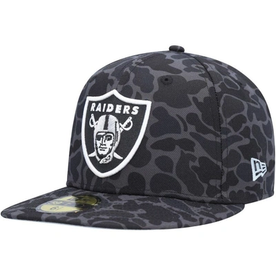 New Era Black Las Vegas Raiders Amoeba Camo 59fifty Fitted Hat
