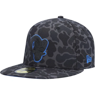 New Era Black Los Angeles Rams Amoeba Camo 59fifty Fitted Hat