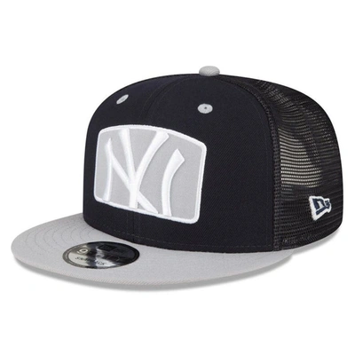 New Era Navy New York Yankees Logo Zoom Trucker 9fifty Snapback Hat