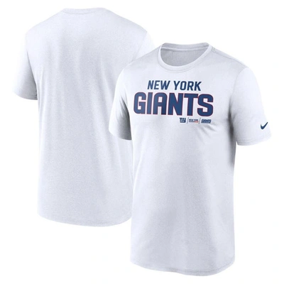 Nike White New York Giants Legend Community Performance T-shirt
