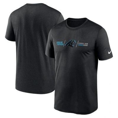 Nike Black Carolina Panthers Horizontal Lockup Legend Performance T-shirt