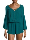 L*space Spirit Bell Sleeve Romper In Mediterran