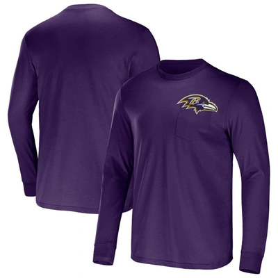 Nfl X Darius Rucker Collection By Fanatics Purple Baltimore Ravens Team Long Sleeve T-shirt