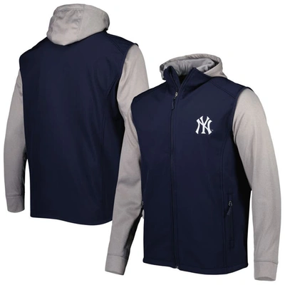 Dunbrooke Men's  Navy, Heather Gray New York Yankees Alpha Full-zip Jacket In Navy,heather Gray