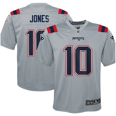 Nike Kids' Youth  Mac Jones Gray New England Patriots Inverted Game Jersey