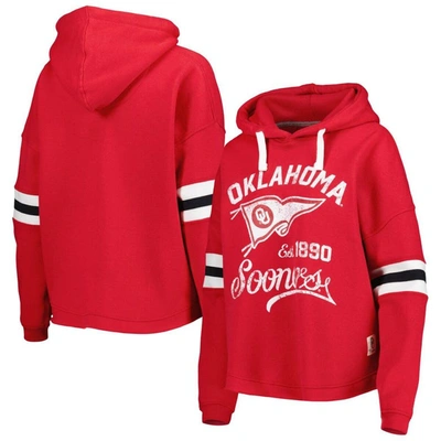 Pressbox Crimson Oklahoma Sooners Super Pennant Pullover Hoodie