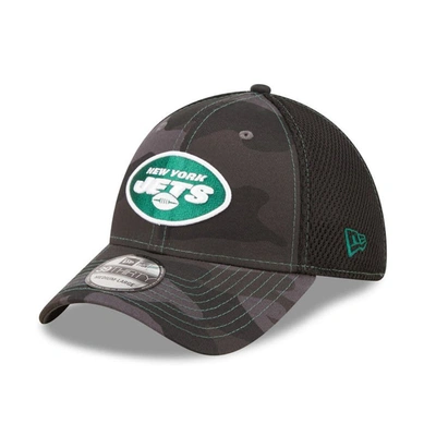 New Era Men's  Camo, Black New York Jets Logo Neo 39thirty Flex Hat