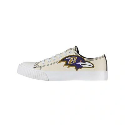 Foco Cream Baltimore Ravens Low Top Canvas Shoes
