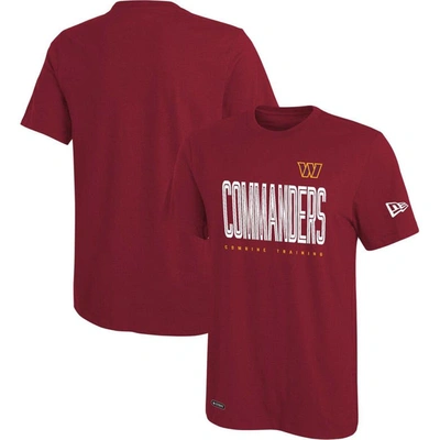 New Era Burgundy Washington Commanders Combine Authentic Training Huddle Up T-shirt