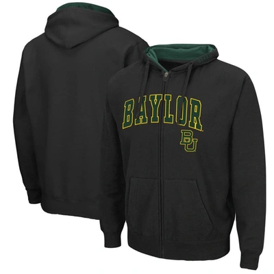 Colosseum Men's Black Baylor Bears Arch Logo 3.0 Full-zip Hoodie