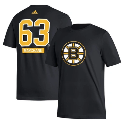 Adidas Originals Men's Adidas Brad Marchand Black Boston Bruins Fresh Name And Number T-shirt