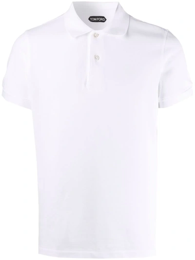 Tom Ford Short-sleeved Toweling Polo Shirt In White