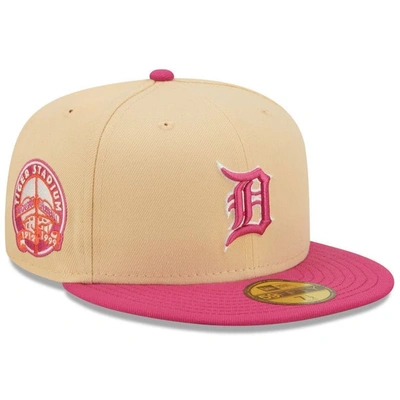 New Era Men's  Orange And Pink Detroit Tigers Tiger Stadium Mango Passion 59fifty Fitted Hat In Orange,pink