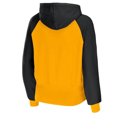 Wear By Erin Andrews Gold Pittsburgh Steelers Colorblock Full-zip Hoodie